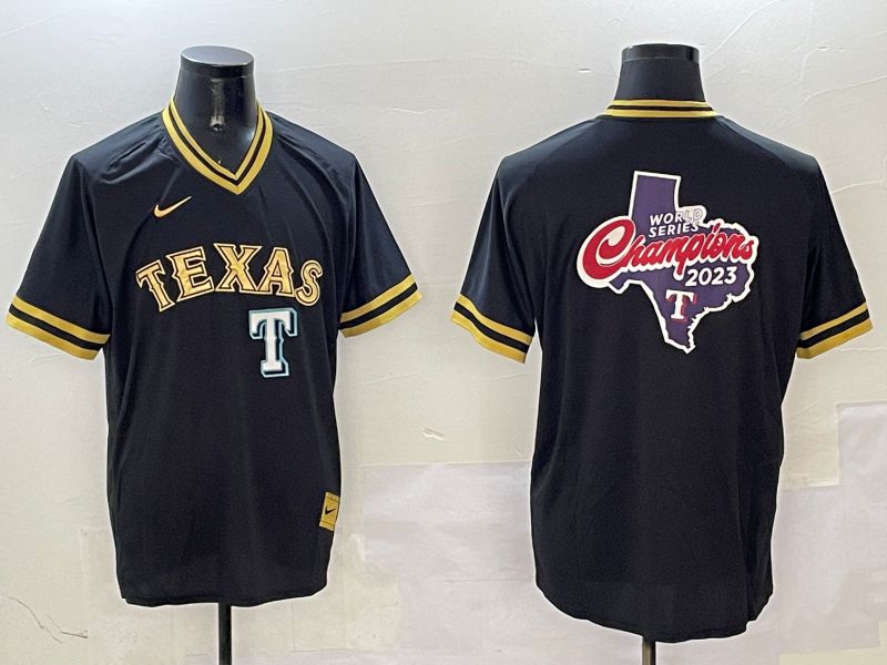 Men Texas Rangers Blank Black Gold Game 2025 Nike MLB Jersey style 6->texas rangers->MLB Jersey